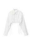 alexander wang cropped button down in compact cotton white