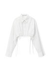 alexander wang 密织棉质短款系扣衬衫 white