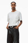 Alexander Wang light heather grey pocket tee in high twist jersey