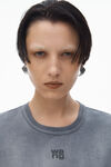 Alexander Wang washed asphalt t-shirt effet rétréci en jersey de coton avec logo