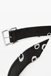 Alexander Wang black cintura nera in pelle con dettagli in metallo