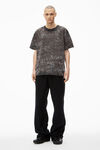 Alexander Wang steel grey splatter 徽标装饰压纹溅墨印花棉质平纹针织布 t 恤