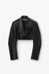 Alexander Wang black cropped blazer in linen chintz