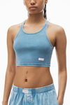 Alexander Wang washed blue débardeur court à dos nageur en coton côtelé