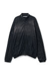 Alexander Wang fog crease wash 褶皱印花棉质汉麻平纹针织布机车夹克