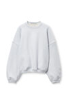 Alexander Wang light heather grey 徽标刺绣的超大号圆领棉衣
