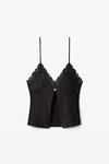 alexander wang butterfly cami top in silk charmeuse black