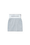 alexander wang logo elastic mini skirt in ribbed jersey grey