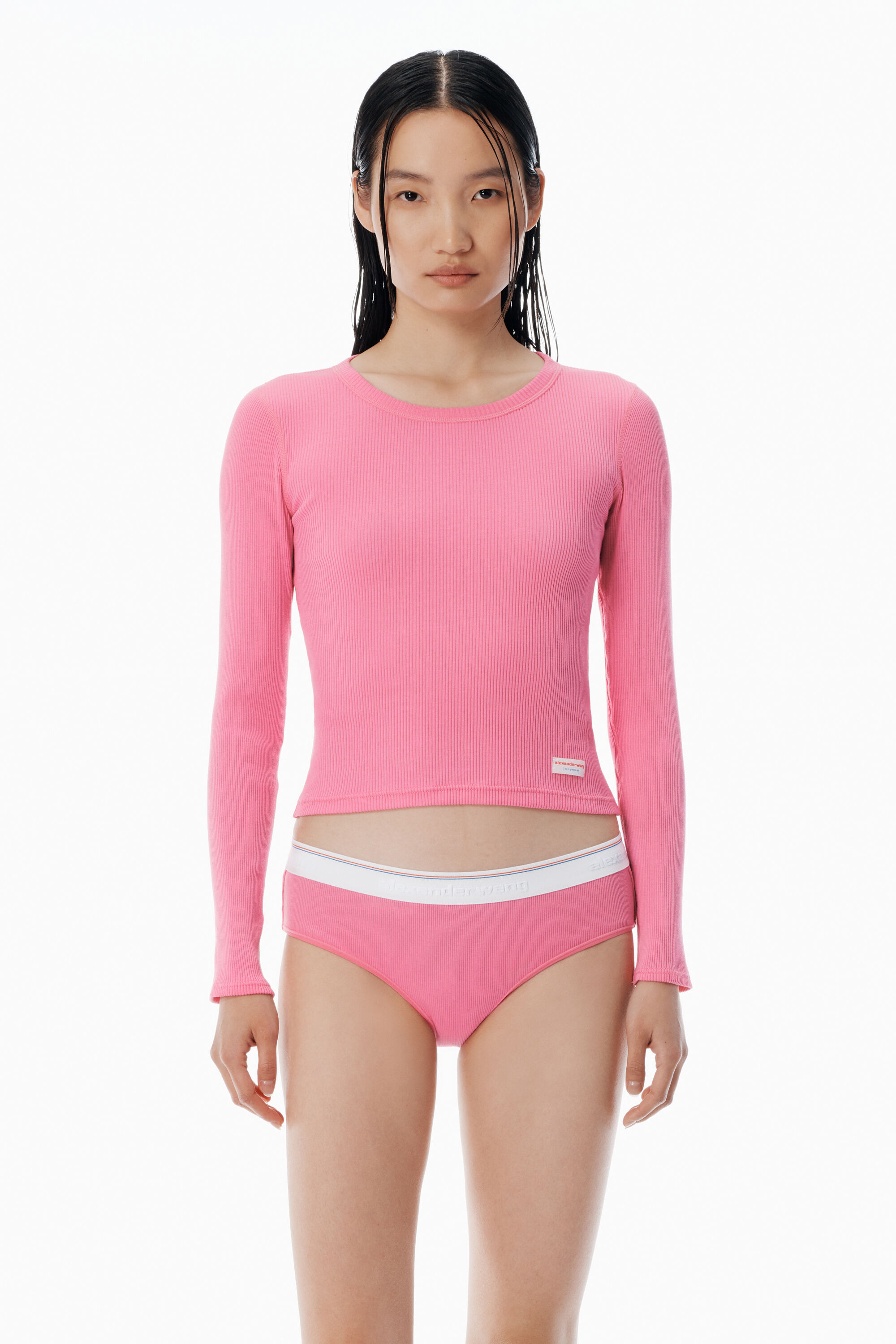alexanderwang アレキサンダーワング ピンク ロングスリーブ スクープ
