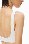 alexander wang bikini top in textured jacquard jersey white
