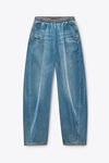 Alexander Wang washed light blue 浅蓝色磨毛牛仔运动裤