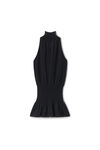 Alexander Wang black robe dos nu froncée à col roulé