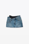 Alexander Wang vintage medium indigo pre-styled denim skirt with asymmetrical lace waistband