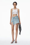 Alexander Wang light bleach deconstructed mini skirt in cotton