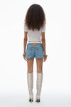 Alexander Wang vintage light indigo high-rise mini short in cotton denim