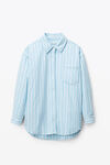 PADDED SHIRT JACKET IN STRIPED COTTON