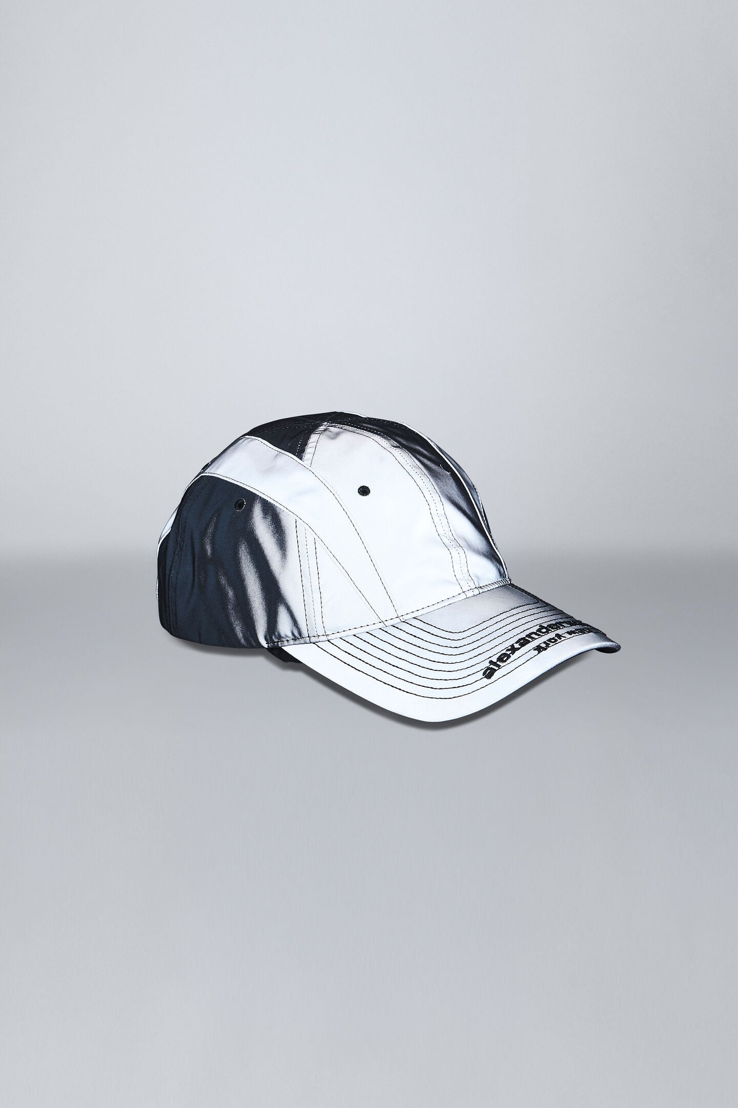 Alexander Wang Gradient Reflective Baseball Cap In Gray