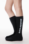 Alexander Wang black logo sock in cotton terry