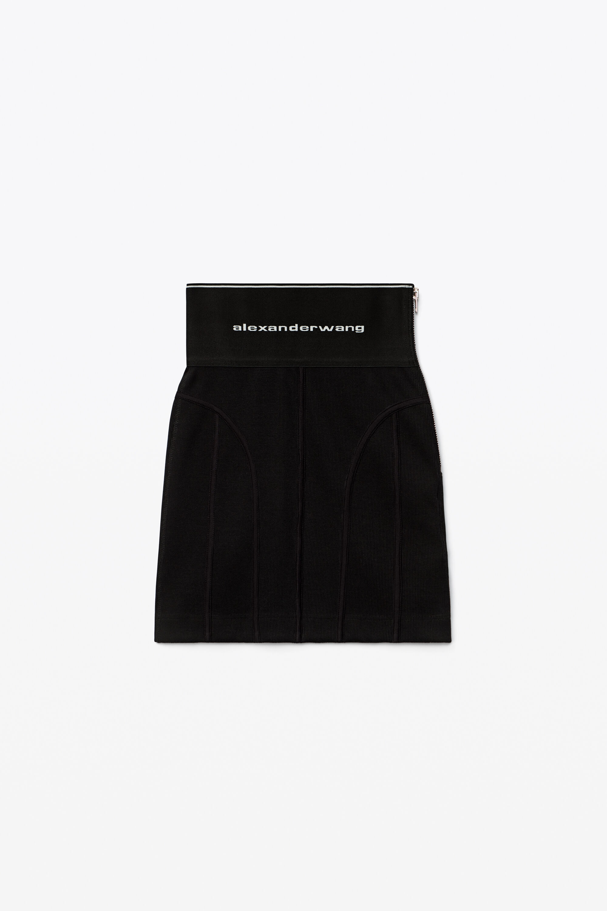 LOGO ELASTIC MINI SKIRT IN RIBBED JERSEY