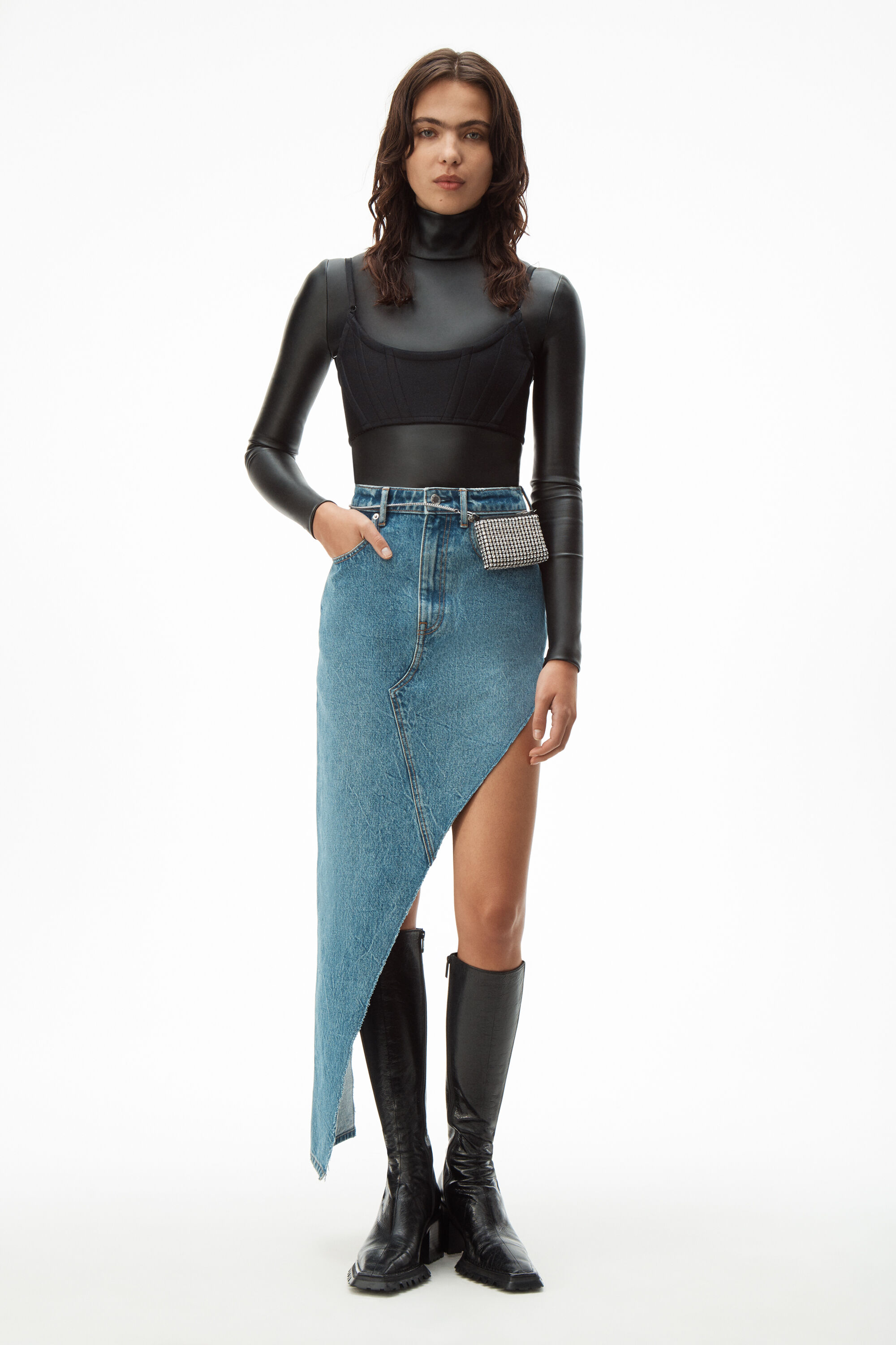 Alexander wang asymmetric denim skirt Clearance