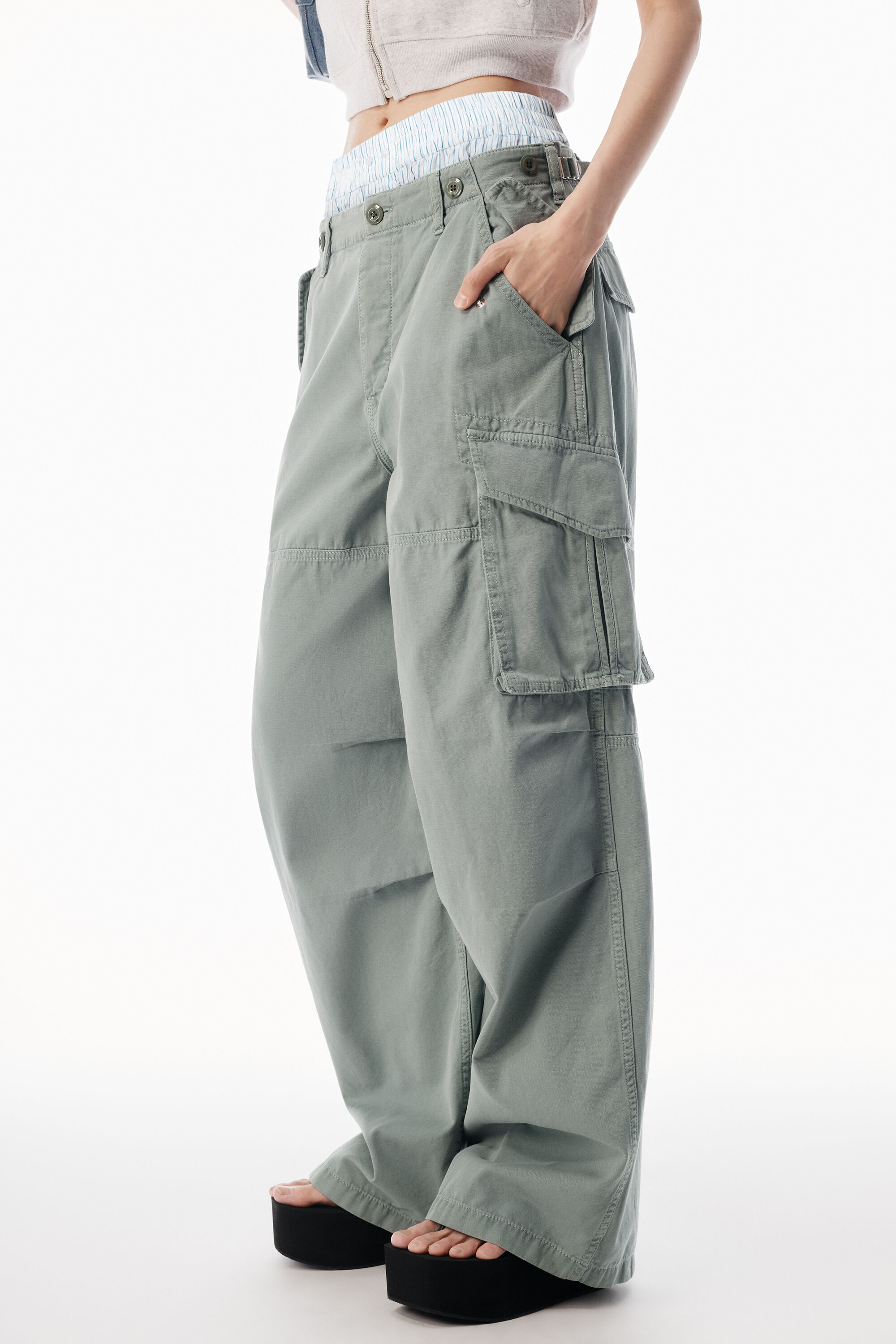 【新品未使用】alexanderwang カーゴパンツ alexanderwang アレキサンダーワング ボクサーウエスト カーゴパンツ