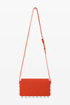 Alexander Wang fiery red roz wallet with crossbody strap in leather