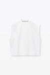 Alexander Wang white puffed logo muscle tank top in cotton