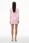 alexander wang 罗纹棉长袖圆领连衣裙 light pink