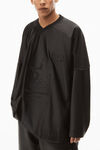 alexander wang hockey jersey in athletic faille black