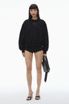 alexander wang 发泡徽标装饰硬挺毛圈布运动衫 black