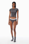 Alexander Wang army drab grey scoop neck ribbed cotton tee