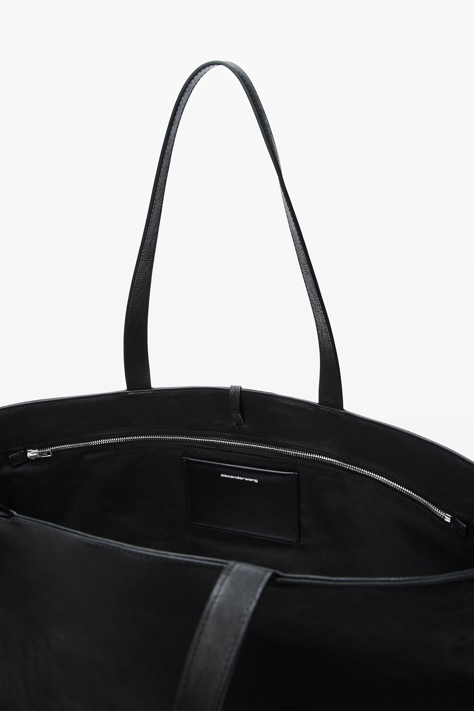 Black Leather Punch Tote in BLACK | alexanderwang®