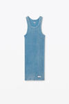 Alexander Wang washed blue robe débardeur d’intérieur à dos nageur en coton côtelé