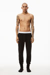 Alexander Wang black unisex-jogginghose aus thermo-baumwolle mit waffelstruktur
