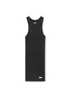 Alexander Wang washed black racerback-loungewear-kleid aus gerippter baumwolle