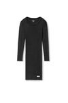 Alexander Wang washed black long sleeve loungewear dress in ribbed cotton