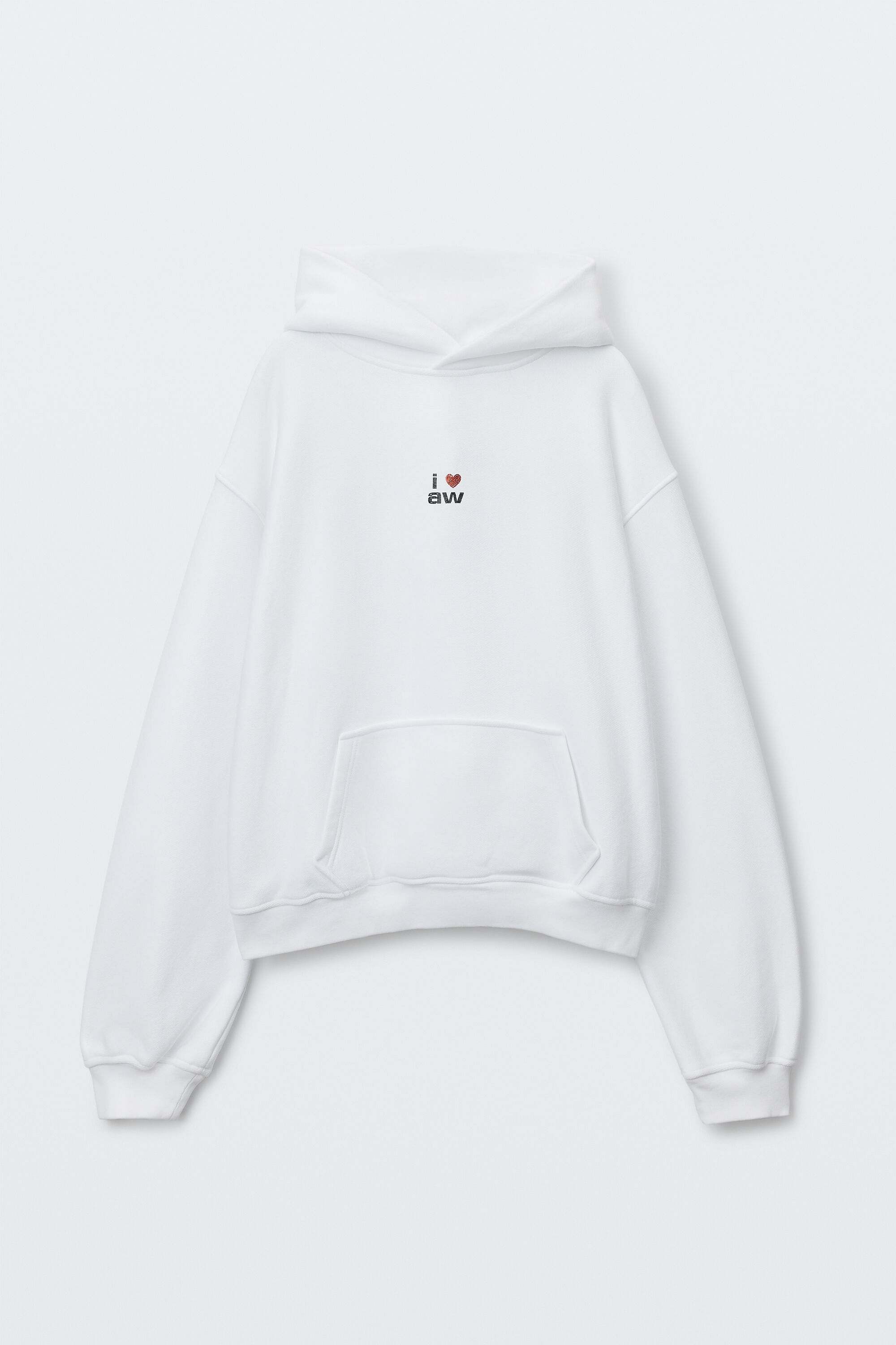 CRYSTAL HEART GRAPHIC HOODIE in WHITE | alexanderwang®