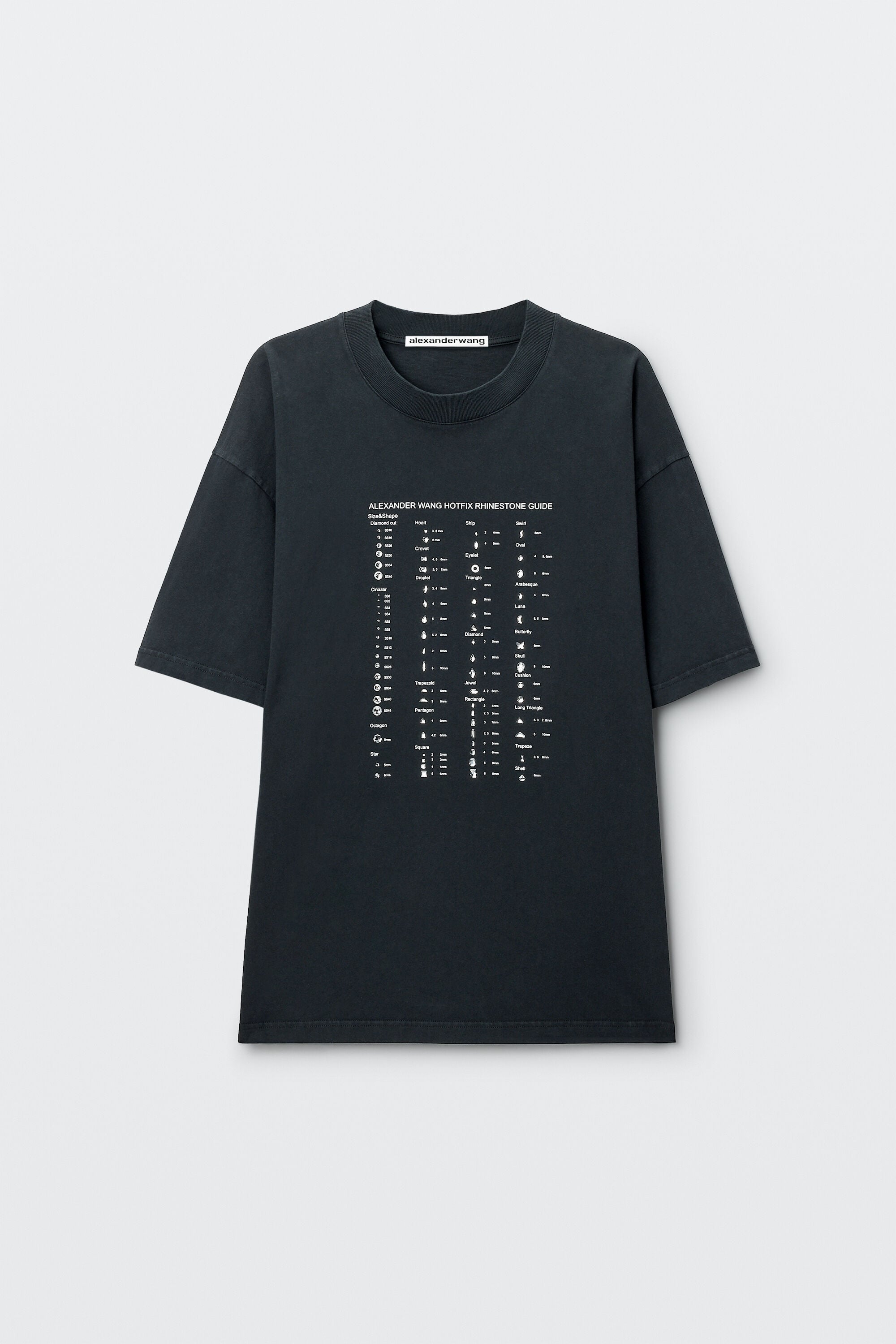 alexander wang 亚历山大王水晶卡短袖T 恤WASHED BLACK