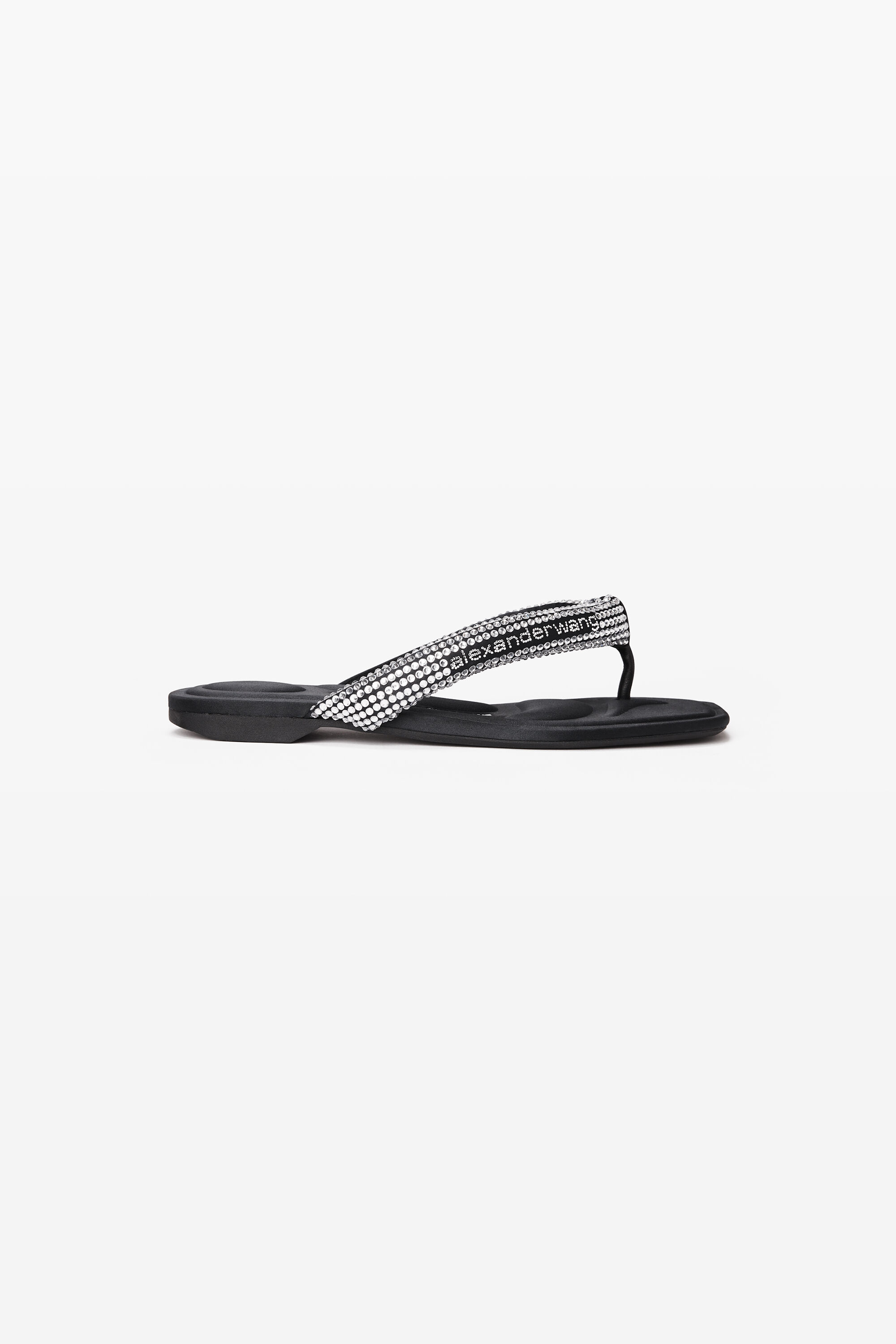 JENNA TUBULAR FLAT THONG SANDAL in BLACK | alexanderwang®