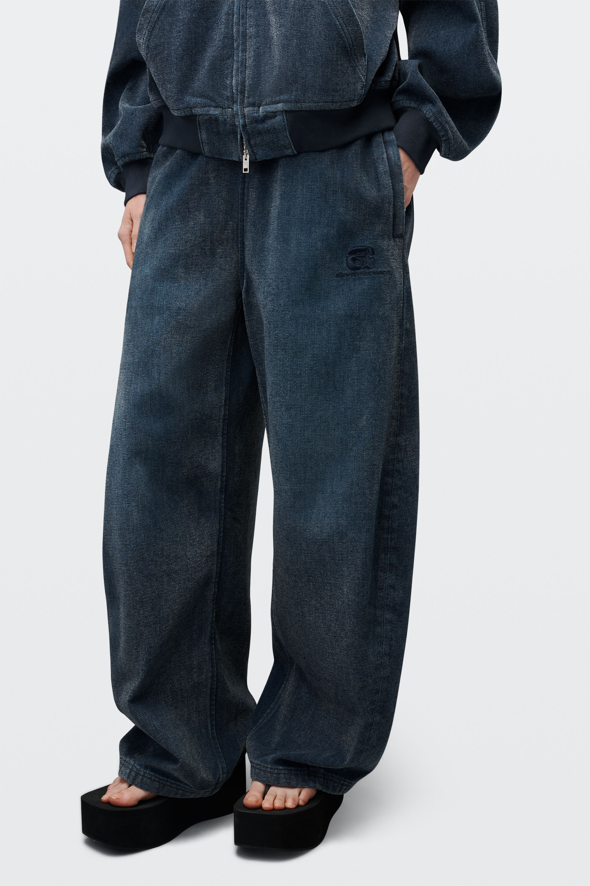alexanderwang アレキサンダーワング LOGO ELASTIC BRUSHED DENIM