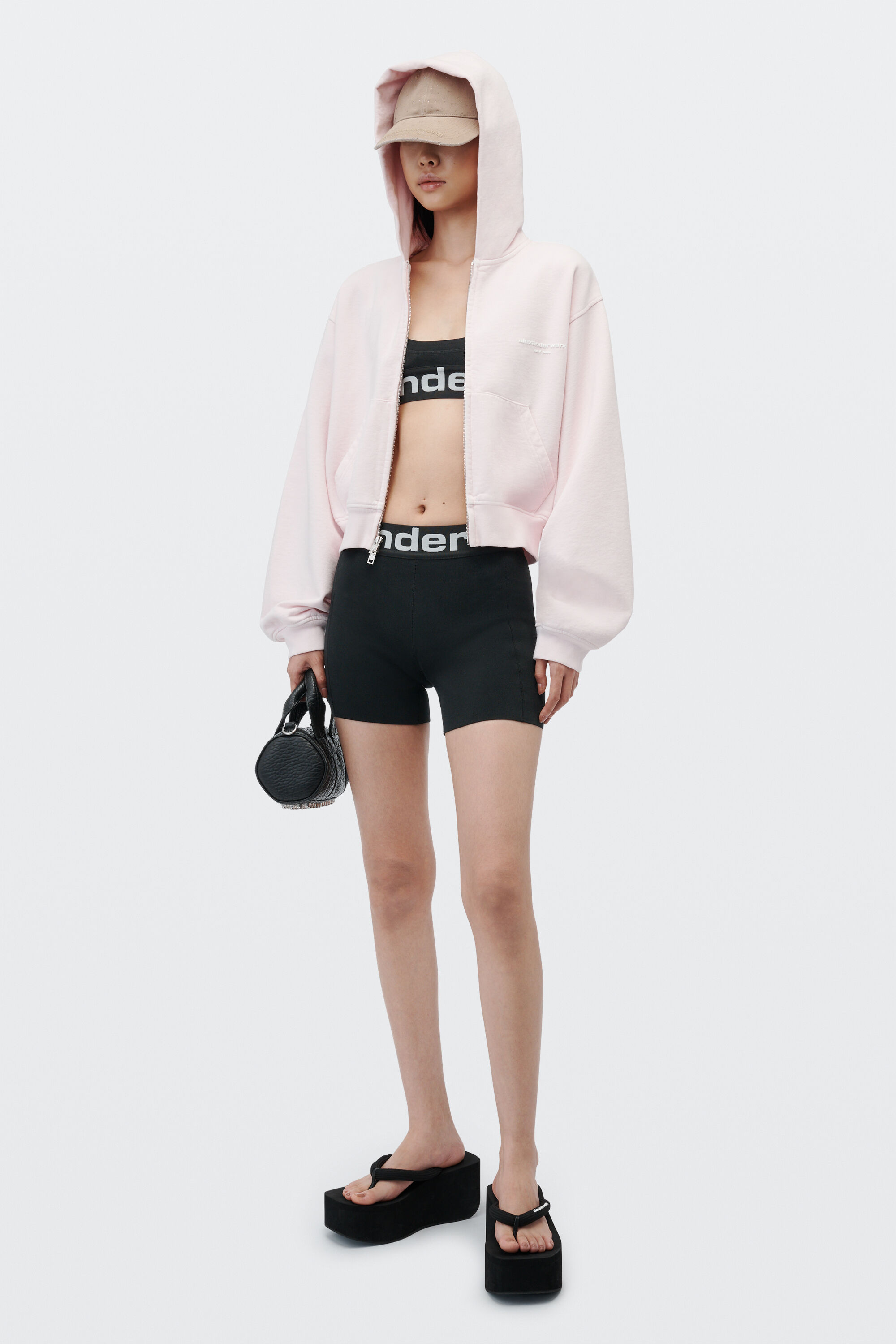 alexanderwang アレキサンダーワング LOGO PRINT ZIP-UP HOODIE WASHED