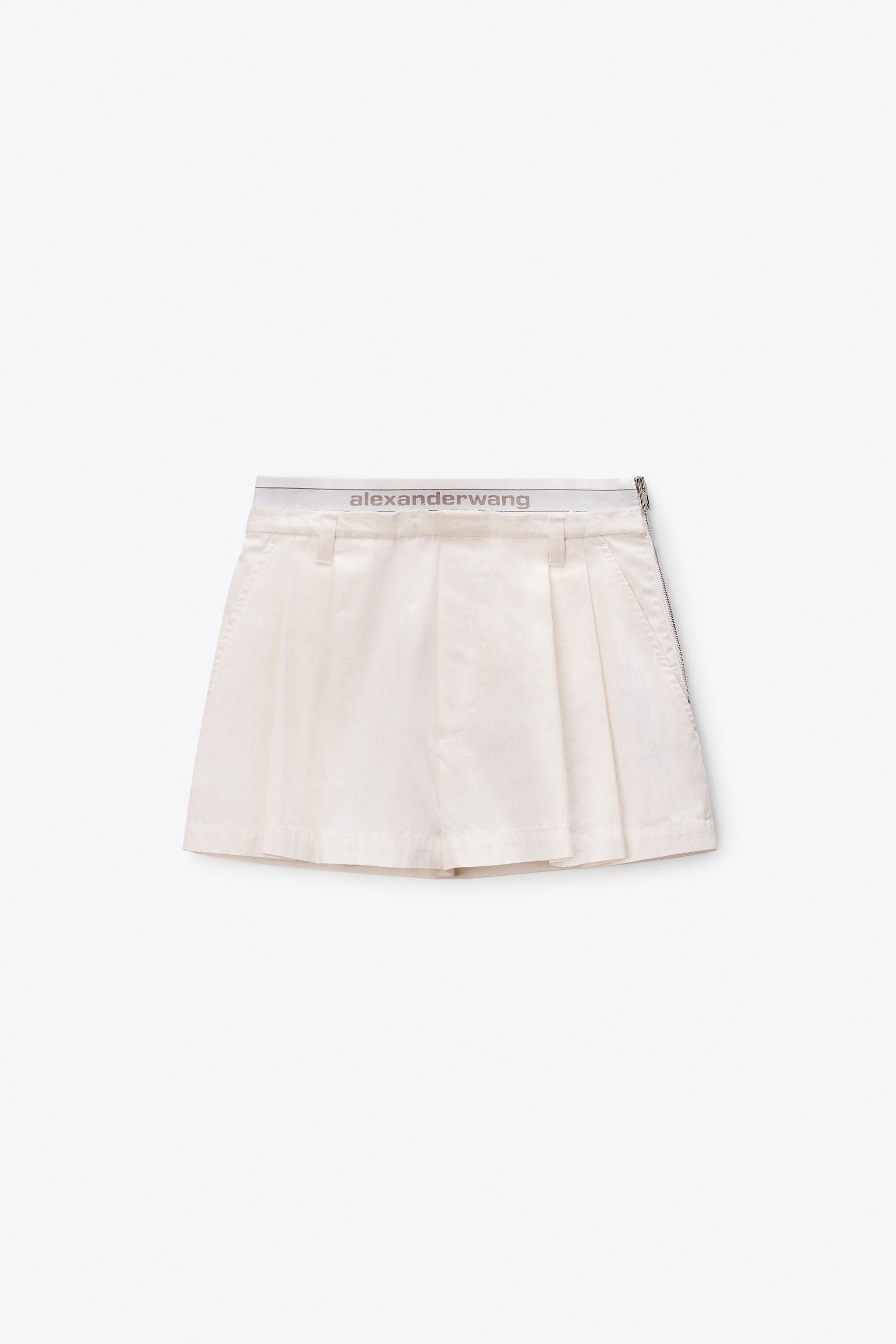 LOGO ELASTIC HIGH-RISE SHORT in PAPER WHITE | alexanderwang®