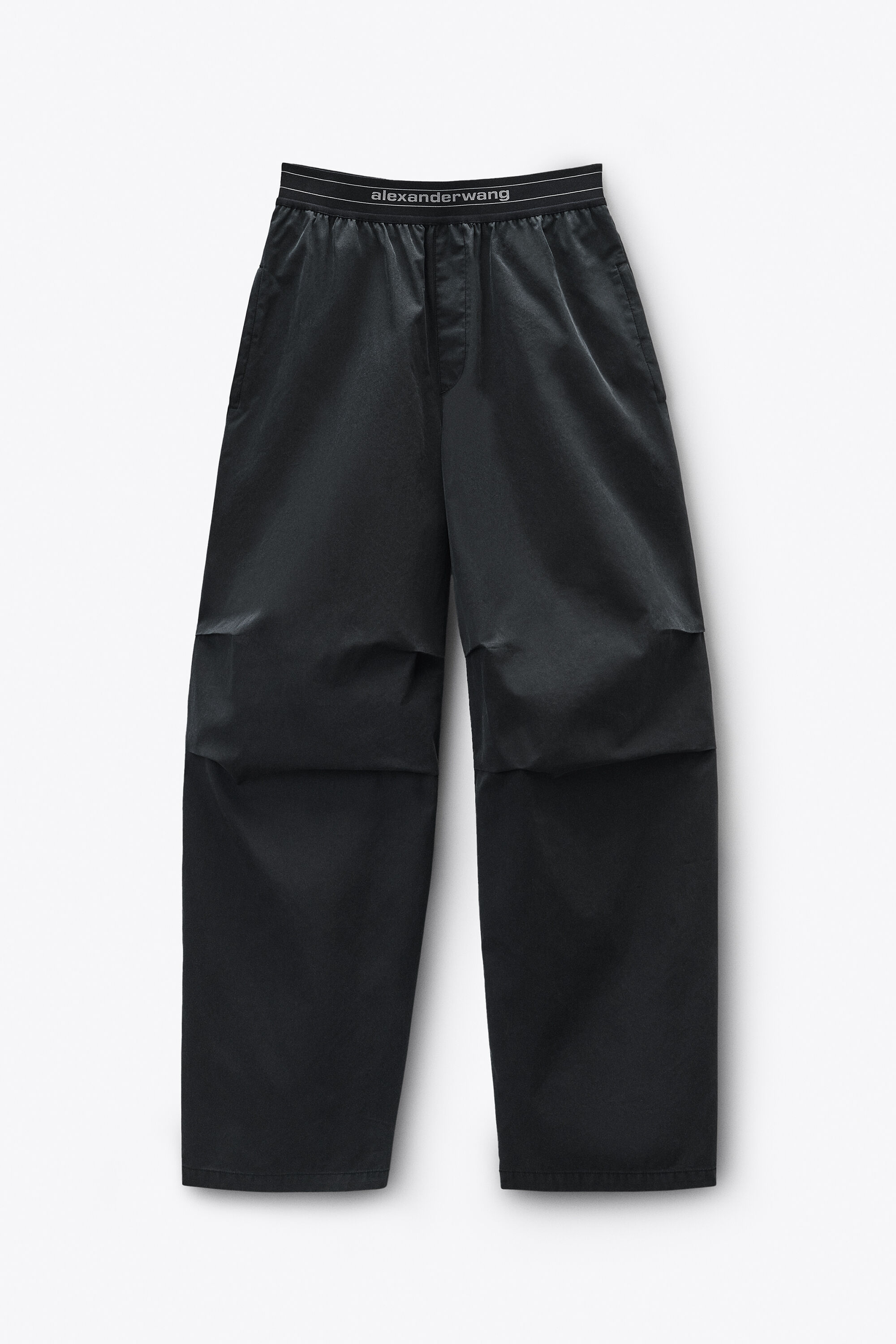 Logo Elastic Mid-Rise Pant in BLACK | alexanderwang®