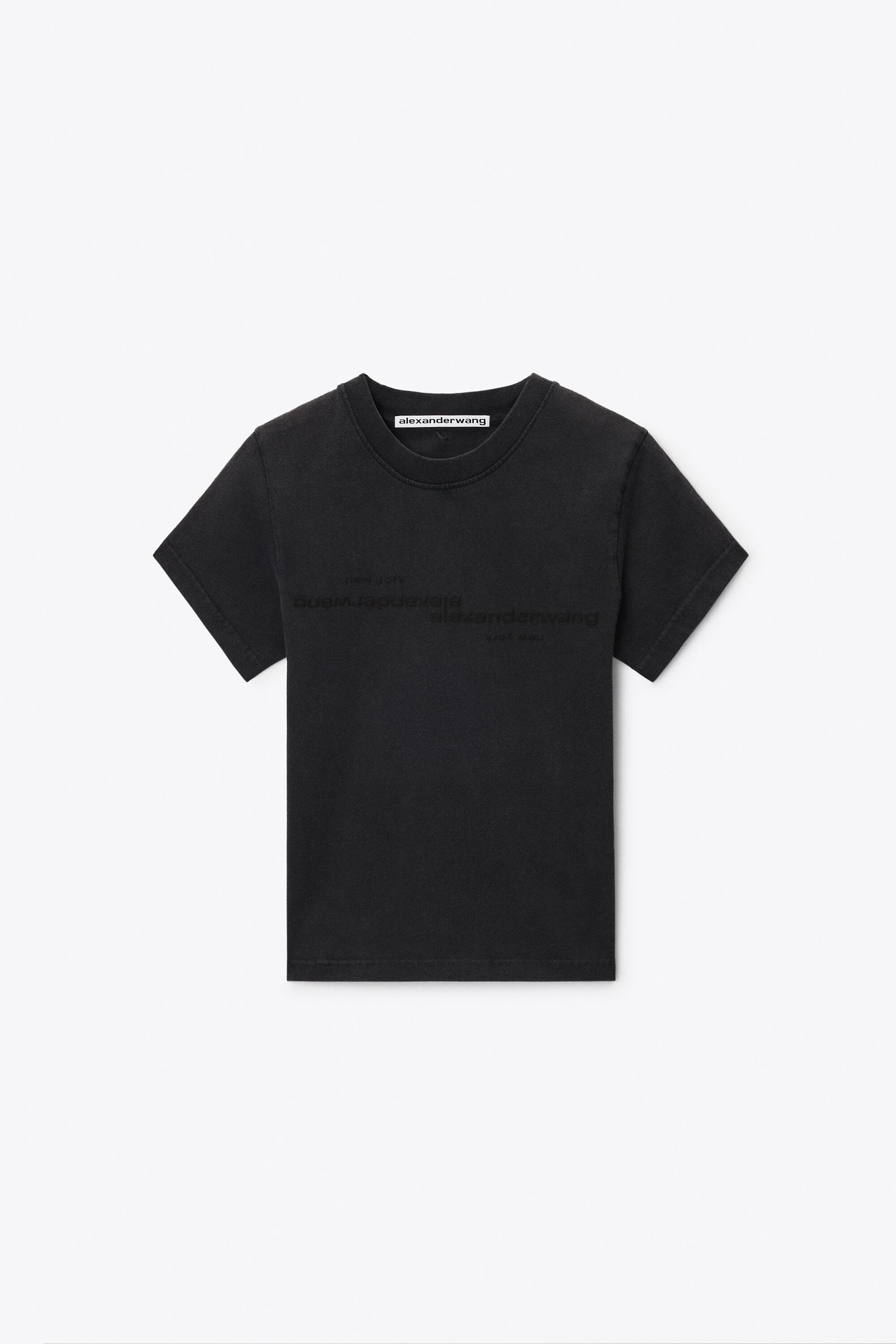 MIRRORED LOGO TEE in WASHED BLACK | alexanderwang®