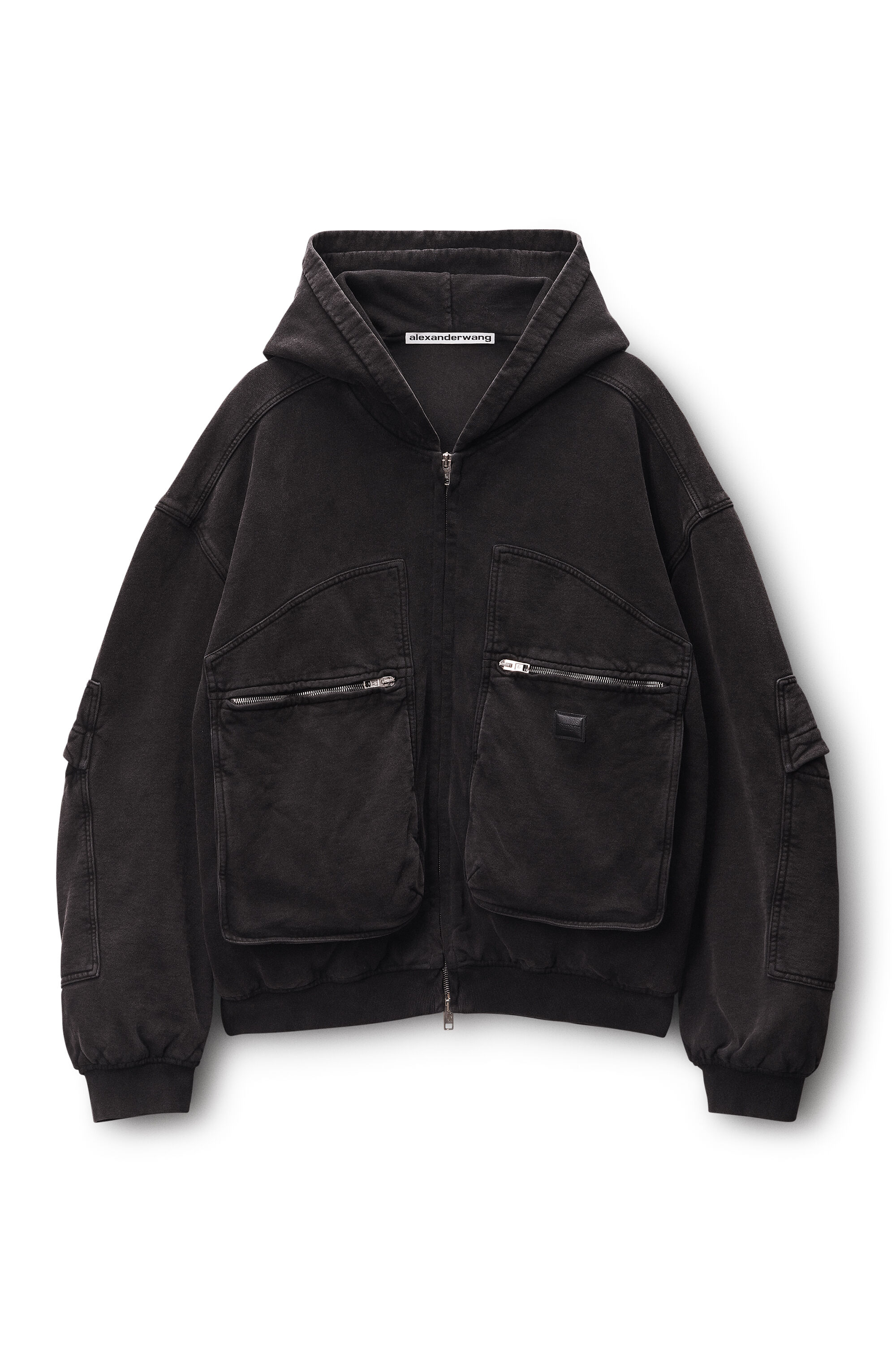 Cargo Hoodie Oversize in WASHED BLACK | alexanderwang®