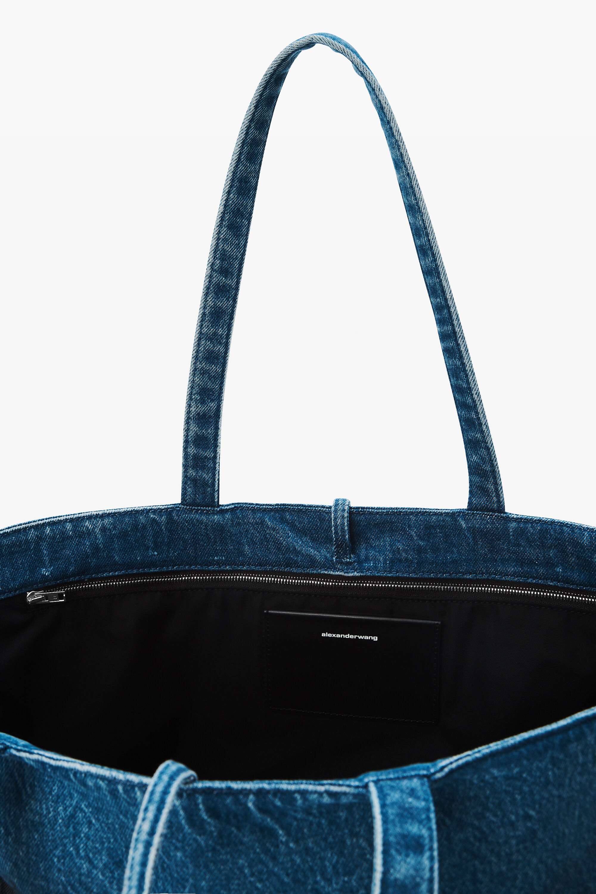 Punch Denim Large Tote in VINTAGE MARBLED BLUE / BLACK