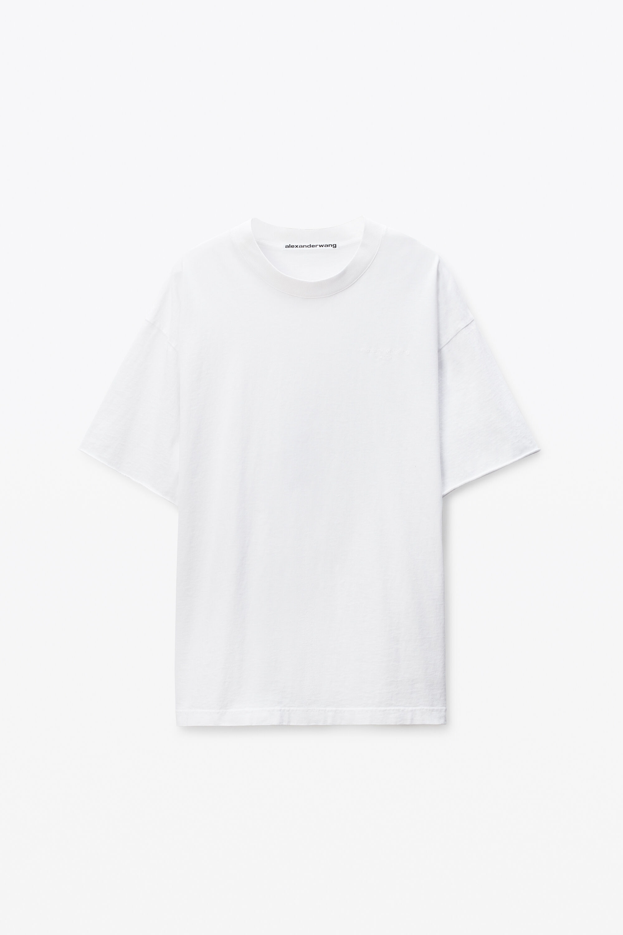 White Cotton Logo T-Shirt in WHITE | alexanderwang®