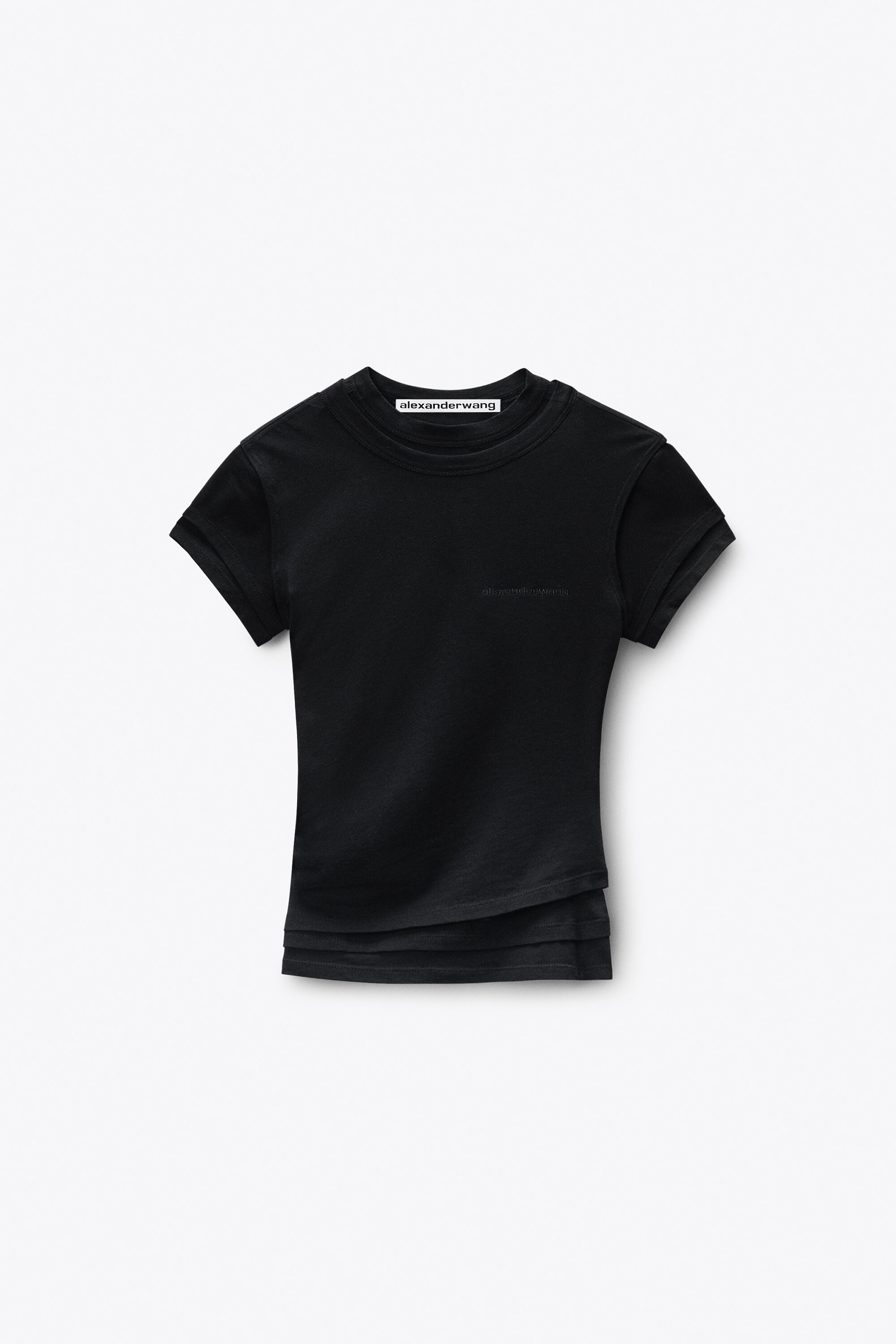 Layered Short Sleeve Tee in BLACK | alexanderwang®