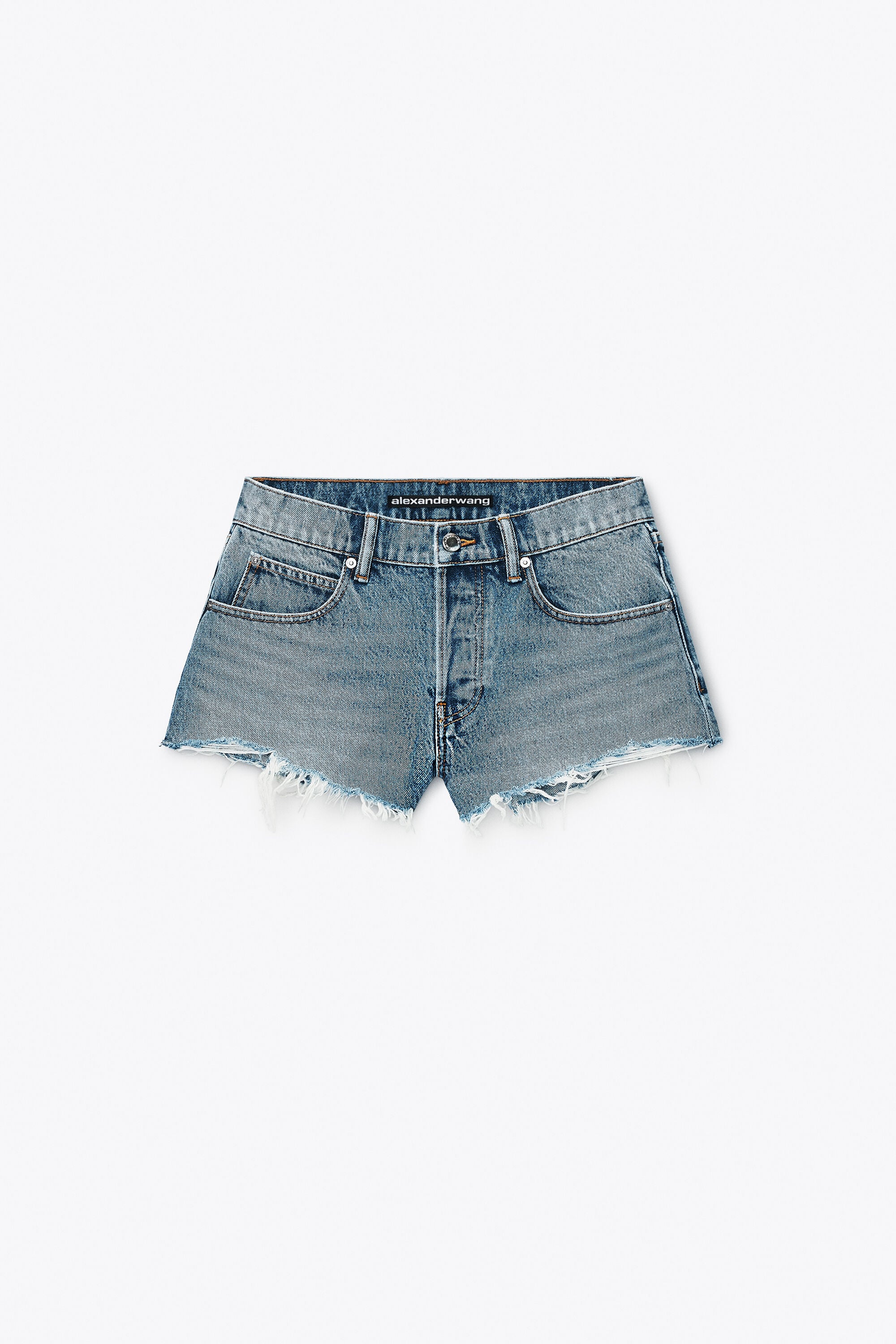 CRYSTAL HOTFIX LOGO POCKET RELAXED SHORT in VINTAGE LIGHT INDIGO