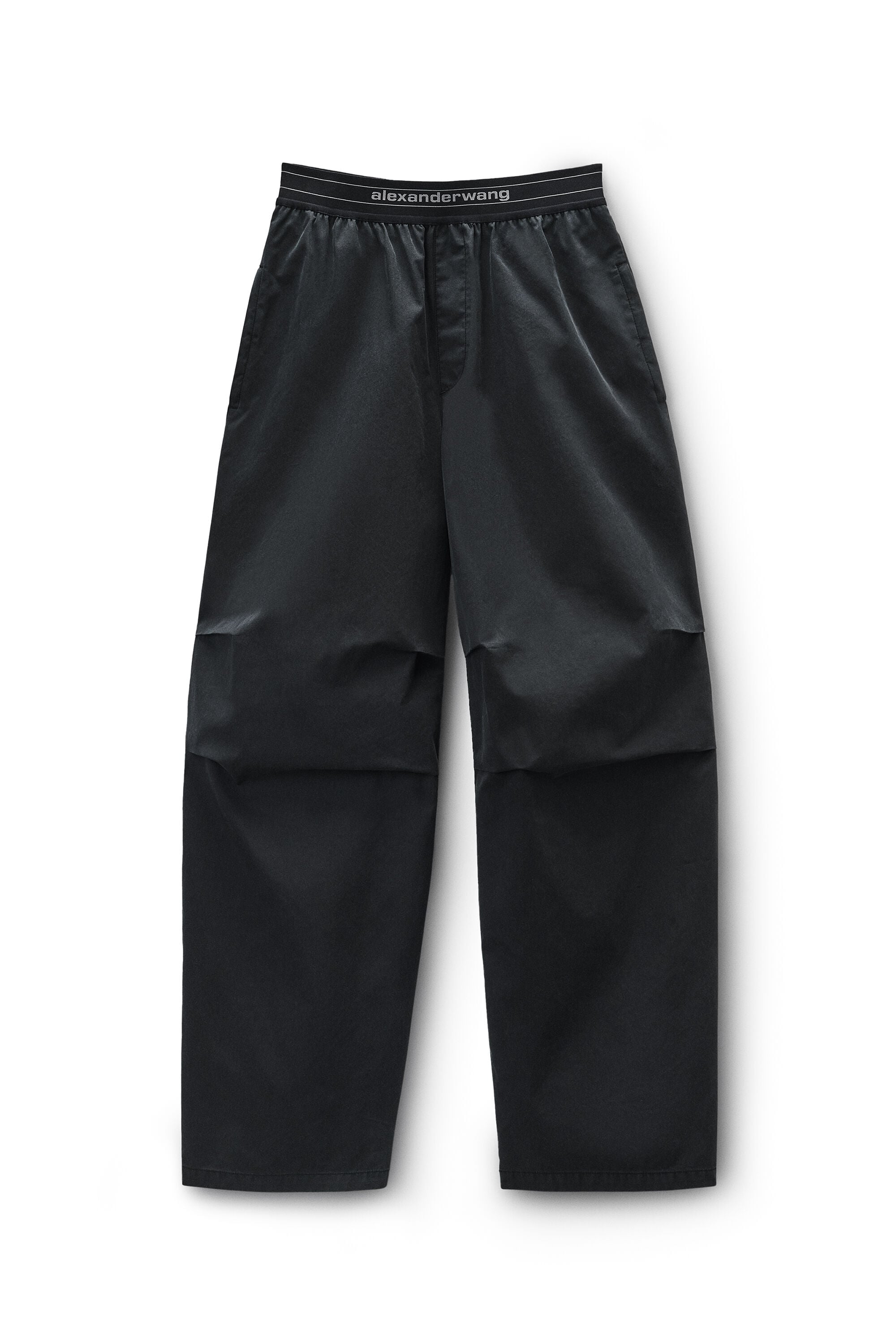 Logo Elastic Mid-Rise Pant in BLACK | alexanderwang®